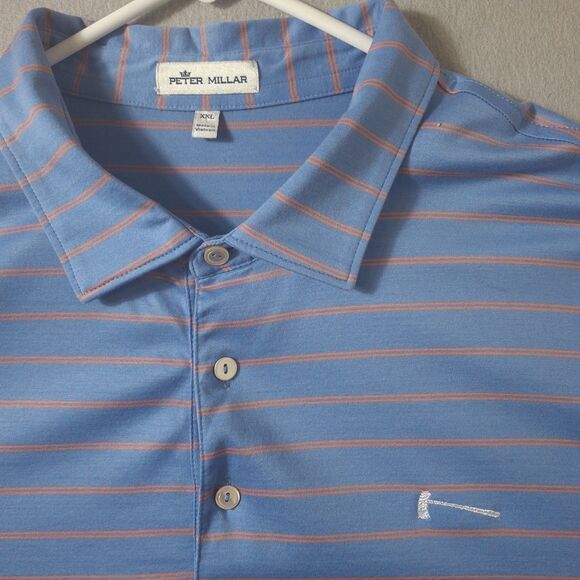 Peter Millar Crown Sport Polo XXL Blue Orange Stripe Performance Golf Putter - Picture 2 of 8